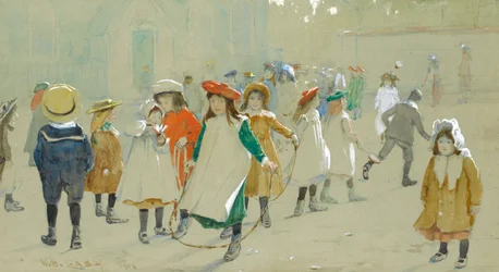 Niños en un patio de recreo